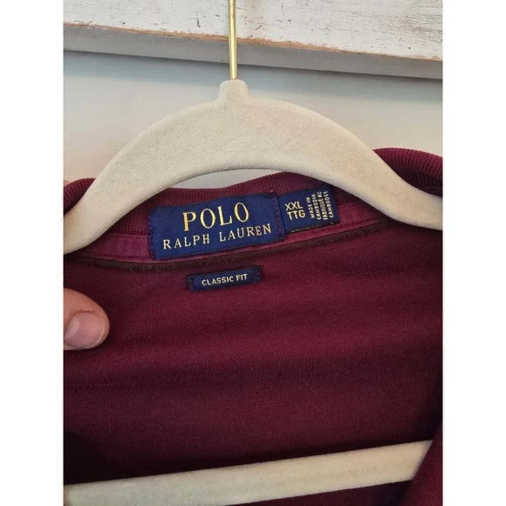 Polo‎ Ralph Lauren Mens XXL Classic Fit Long Sleeve Polo Shirt Burgundy Maroon